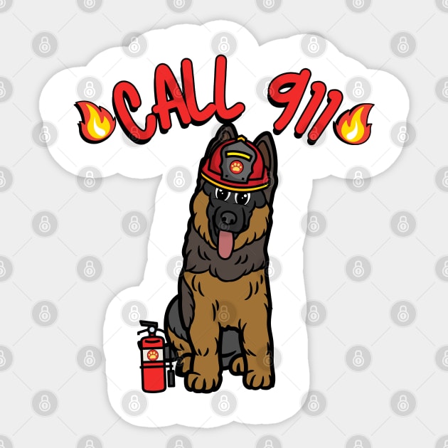 Funny Guard Dog is a firefighter Sticker by Pet Station